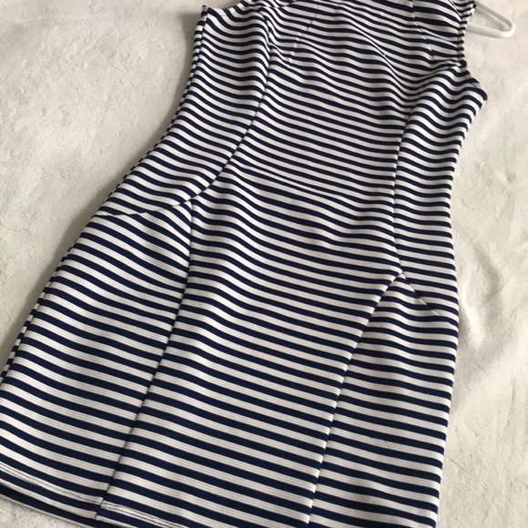 MONTEAU White and Blue Striped Dress - Picture 6 of 6